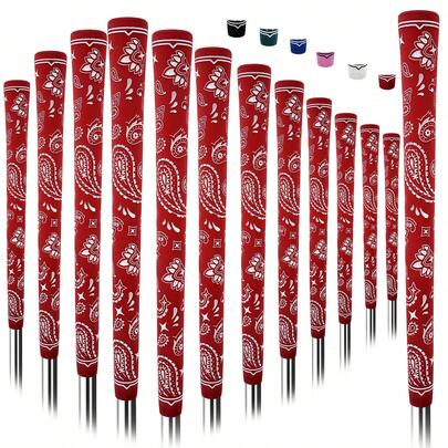 WUDAY 13 piezas de materiales compuestos de goma con patrones originales, set de agarres de palos de golf, diseño cónico, agarre de palos de golf mixtos, rendimiento para todo clima, adecuado para entusiastas del golf