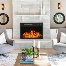 18Inch Electric Fireplace Insert With LED Realistic Flame,Small Recessed Fireplace Heater With Touch Screen&Remote Control,Portable Compact Fireplace With Adjustable Flame, Timer 750/1500W, 18-FPIH-A1,18-FPIH-A1-LPS,23-FPIH-A2,25-GMFP-A2024 - US B Type Plug(110-127V) - View 5