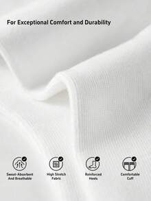 1/2 Pair Couple Crew Socks, White Heart Design, Minimalist Fashion Versatile Cute Soft Comfortable Moisture-Wicking, Suitable For Valentine's Day, Mother's Day - Multicolor - View 4