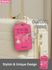 Ayotu Customized Airplane Map Camera Pattern Luggage Tag (Can Be Customized With Name And Text), Travel Cruise Luggage Label, Backpack, Handbag And Schoolbag Label, Personalized Card Holder, Business ID Travel Tag, Essential For Group Travel, Activities And Company Trips, Creative Valentine's Day, Birthday And Holiday Gift ,Holiday Essential, Id Card - Multicolor - View 11