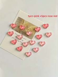 3D水晶心形冰箱贴，钕铁硼强磁吸附，创意家居装饰DIY冰箱贴 - 彩色 - 查看 10