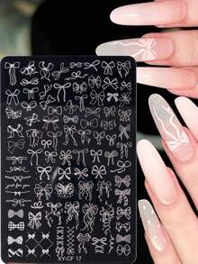 Cute Bow Pattern Nail Art Templates, Rose, Butterfly, And Leaf Nail Art Templates, Heart, Star, Moon, Lace, And Floral Print Nail Art Templates, Transfer Molds, Nail Art Tools, Nail Art Templates With Lace Bow And Ribbon Patterns, Used For Printing Patterns And Artistic Designs On Nails, Floral Garden Petal Nail Art Templates. - Multicolor - View 2