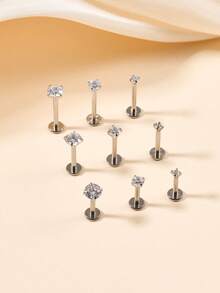 16G Titanium Alloy Lip Stud 3mm Ball CZ Lip Ring Monroe Lip Ring For Women, G23 Cartilage Earring, Barbell Length 6mm 8mm 10mm Body Piercing Jewelry - Lip Stud - View 1