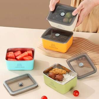 2pcs Or 4pcs 304 Stainless Steel Food Storage Containers With Clip-On Lids - Microwave & Dishwasher Leakproof Lunch Boxes, Airtight Reusable Multipurpose Cookware Suitable For Fruits, Vegetables, Meat, Dumplings, Eggs, Garlic, Onion - Heavy-Duty