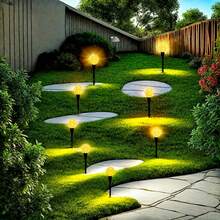 30LED Solar Ground Light Outdoor Waterproof Path Light, Semi-Embedded Wedge Design Suitable For Garden, Lawn, Terrace, Courtyard, Solar Outdoor Lighting Home Decoration - Color - View 3