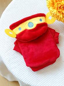 1 Peça Roupa para Animais de Estimação, Vestuário para Cachorros/Gatos Pequenos e Filhotes, Fofo, Quente e Confortável, Traje Auspicioso de Ano Novo - Vermelho - Visão 13