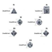 Bộ 7 xúc xắc đa mặt bằng acrylic (thiết kế sọc đen) - Cạnh trơn, phụ kiện trò chơi nhập vai, thiết kế đẹp mắt, nâng cao trải nghiệm chơi game. - màu đen - Xem 5