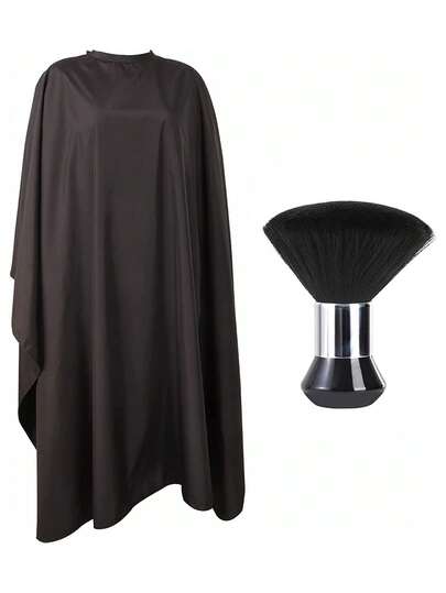 Cepillo de peluquería para capa y cuello, Capa de peluquero profesional con cierre a presión,36695020