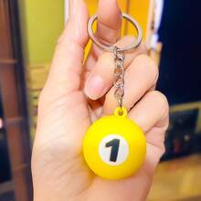 1 Set Llavero de bola 8 y pulsera de pareja, bola de taco de acrílico creativa DIY, adecuado para salón de billar, fiesta de Navidad y Año Nuevo - Unitalla - Ver 24