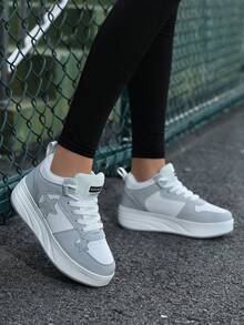 Teenagers' Dual-Row Roller Skates, Multi-Functional Detachable Outdoor Activity Roller Shoes - Light Grey - View 5