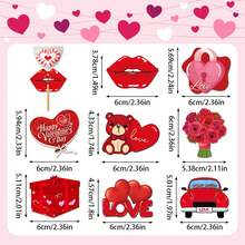 1/2 Sets - 8/16 Pcs Valentine's Day Lollipop Paper Card, Red Valentines Lollipop Paper Card Holder For Candy, Gift Package Wrapping Lollipop Decoration For Valentines Wedding Date Holiday Supplies