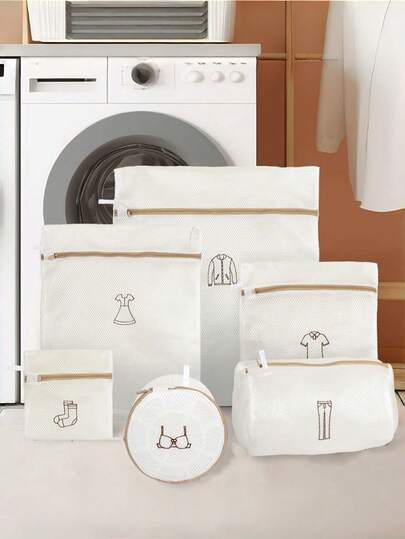 4/6-Piece Laundry Bag Set, Thickened Embroidered Laundry Net, Bra And Underwear Clothing, Pants Cleaning Bag, Anti Deformation Laundry Bag For Washing Machines, Various Sizes Of Laundry Bags, Suitable For Laundry Bags For Multiple People In Families, Suitable For Laundry Bags In Student Dormitories