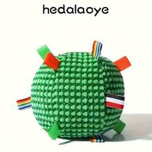 1PC Heavy-Duty Chew-Resistant Dog Ball With Bell - Interactive Tug-Of-War, Soft Training Ball For Aggressive Chewers, All Breeds & Sizes, Indoor/Outdoor Fetch, Durable Polyester Puppy Teething Toy For Mental Stimulation & Exercise, Playful Design, Sturdy Construction, Active Pets, Without Battery, Dog Toy Indestructible, Dog Toys, Dog Accessory - Nhiều màu - Xem 7