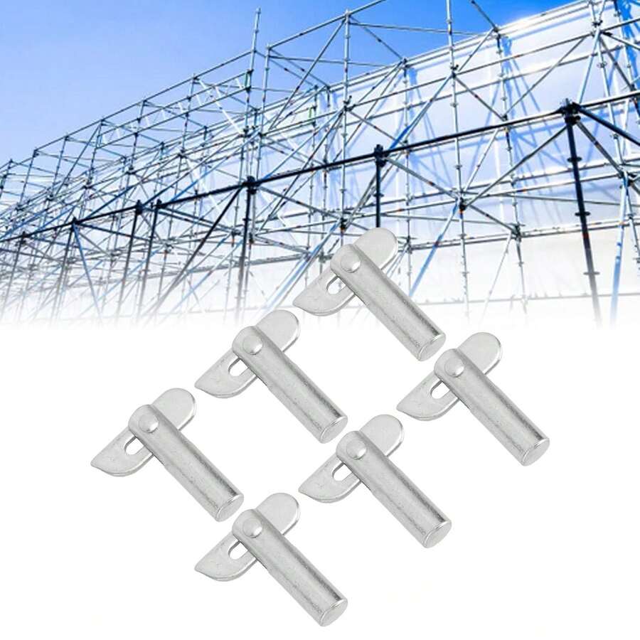 Andamizos móviles de 50 piezas Conector conjunto de la barra del punto Andamizos galvanizados que localizan los pines de la varilla de conexión Dowel - Plateado - Ver 1