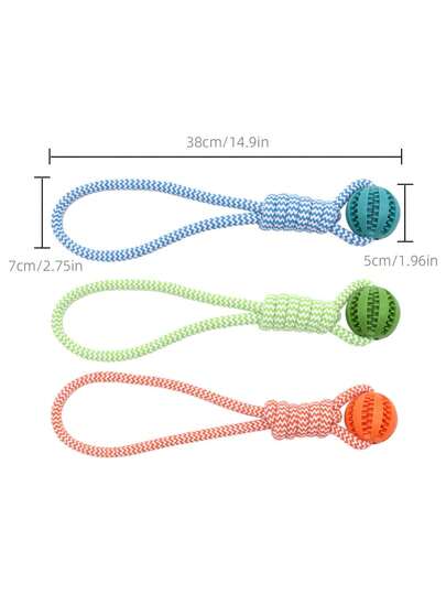 1 món đồ chơi dây thừng cho chó có tay cầm, bền chắc, thích hợp cho huấn luyện nhai, kéo co, trò chơi ném bắt.