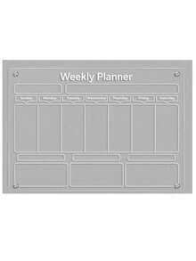 1pc Magnetic Transparent Fridge Calendar Board (Comes With 6 Magnetic Whiteboard Pens), Acrylic Writing Board, Transparent Pattern Memo Board, Magnetic Refrigerator Whiteboard Calendar, Acrylic Memo Board, Reusable Weekly Meal Planner - Multicolor - View 13