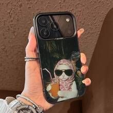 Funda de Teléfono MEME de Gato Divertido y Lindo para iPhone 17 16 15 14 13 12 11 Ais/Pro/Max/Plus Cubierta Negra de TPU - z4 - Ver 3