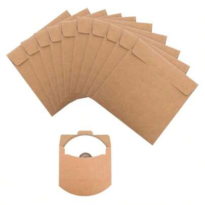 cdケース 紙 12.5×12.5cm10枚入 ディスクケース クラフト 紙 DVD ブルーレイ ディスク 収納 保管 紙ジャケット CD ケース 無地 厚紙