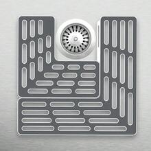 XISH Joseph Joseph SinkSaver - Tapete protector de fregadero ajustable dos secciones de rejilla para diferentes posiciones de drenaje antideslizante gris - grisoscuro - Ver 4