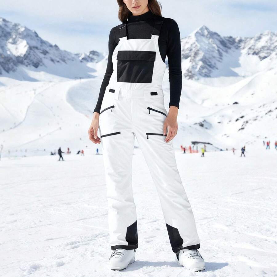 Snow Pants Snow Bibs Insulated Overalls Winter Windproof Snowsuit Warm ...