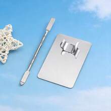 Makeup Mixing Palette Set, Upgraded Stainless Steel Metal Mixing Tray With Spatula Artist Tool, For Blending Foundation, Nail Art