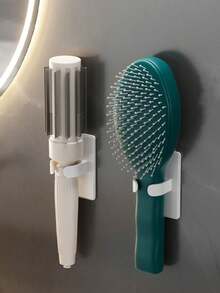 Bathroom Wall-Mounted Comb Storage Rack, Creative Plastic Comb Holder, Hair Clip Organizer, Air Cushion Comb Rack Bathroom Accessories - Multicolor - View 2