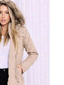 Women's Lined Twill Parka - White - View 4
