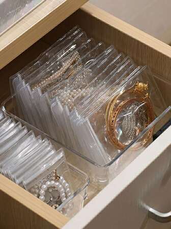 100pcs/5pcs Jewelry Storage Bags, Jewelry Pouches, Small Jewelry Clear Bags, Souvenirs, Small Accessories, Earrings, Anti-Tarnish Premium Jewelry Storage Bags - Compact Transparent, Suitable For Necklaces, Bracelets And Rings - Portable, Space-Saving Ziplock Jewelry Display Bags - PVC Ziplock Bags For Rings, Earrings And Small Accessories, Compact And Convenient Jewelry Storage Bags