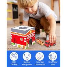 Coogam Montessori Sorting And Stacking Blocks With Nesting Garages Cars Stackable Number Boxes For Toddlers Learning Community Helpers Preschool Educational Toy Gift For 2 3 4 Year Old BabyNot Only Can It Bring Enjoyment, But It Also Has Educational Value. - Multicolor - View 5