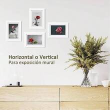 Juego de 5 marcos de fotos, imgenes de exhibicin, marcos de fotos de galera de pared 12. 17.78 5x7 pulgNegro - 12.7 x 17.78 cm (5x7 pulg)-Blanco - Ver 5