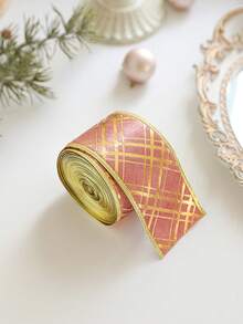 Christmas, Halloween, Thanksgiving, New Year, Valentine's Day Velvet Ribbon - Single-Sided Satin, Edged With Gold Metallic Thread, For DIY Handmade Bows, Christmas Tree Decoration, Gift Wrapping. - A - View 11