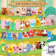 38Pcs Mini Plush Animals Toy Set, Christmas Bulk Stuffed Keychain Party Favors For Kids Small Animals Decorations Toys Carnival Prizes Birthday Goodie Bag Fillers