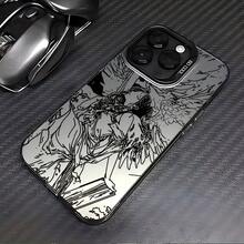 Funda para teléfono con temática de moda gótica y diseño de ángel redentor, compatible con modelos de 17, 16E, 16, 15, 14, 13, 12, 11, Pro,,, X, XR, XSMAX, 8 y Plus.Ofrece protección anti-caídas con una cubierta trasera esmerilada.17  17promax - Negro - Ver 1