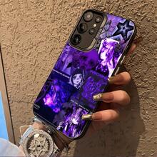Collage de anime con temática morada adecuado para  Galaxy S25ULTRA, S24PLUS, S23FE, S21PRO, S22, S20+, A03S, A05S, A14, A31, A53, A34, A10, A04E, M04, A33, A35, A55, A72, A71, A70, A22, A16, A06, A20S, A54 Funda especial para teléfono , anti-suciedad, a la moda, moderna, colorida, plateada IMD - Colores mezclados - Ver 5