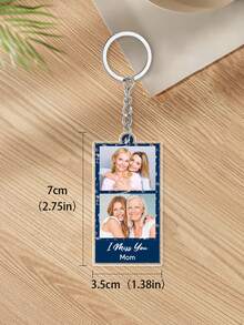 1个定制照片钥匙扣 - 5种款式，个性化照片吊坠，独特纪念品，定制照片钥匙扣，送给朋友、家人的礼物，生日礼物，情人节礼物，个性化定制礼物，情侣礼物，适用于家居、办公室、车钥匙等，情人节男士礼物，男友礼物，个性化配饰，背包吊坠，圣诞礼物，个性化礼物，实用时尚 - 彩色 - 查看 18