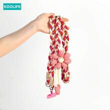 Koolife 1条装可调节长款斜挎手机挂绳，扭纹三股编织宽幅面料，向日葵吊坠手机单肩斜挎挂带，适用于手机肩背/颈挂钱包，耐用防摩擦户外防丢手机挂饰，兼容安卓及大多数智能手机，送给母亲、家人、朋友的生日、节日礼物 - 彩色 - 查看 14
