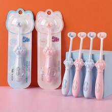 New 3-Sided Toothbrush For Small & Medium Dogs - Soft Nylon Bristles, Gentle Dental Care, Prevents Plaque & Tartar, Sturdy Handle, Blue & Pink Colors, Suitable For Puppies & Adult Dogs, Dental Cleaning & Grooming Tool. - Multicolor - View 5