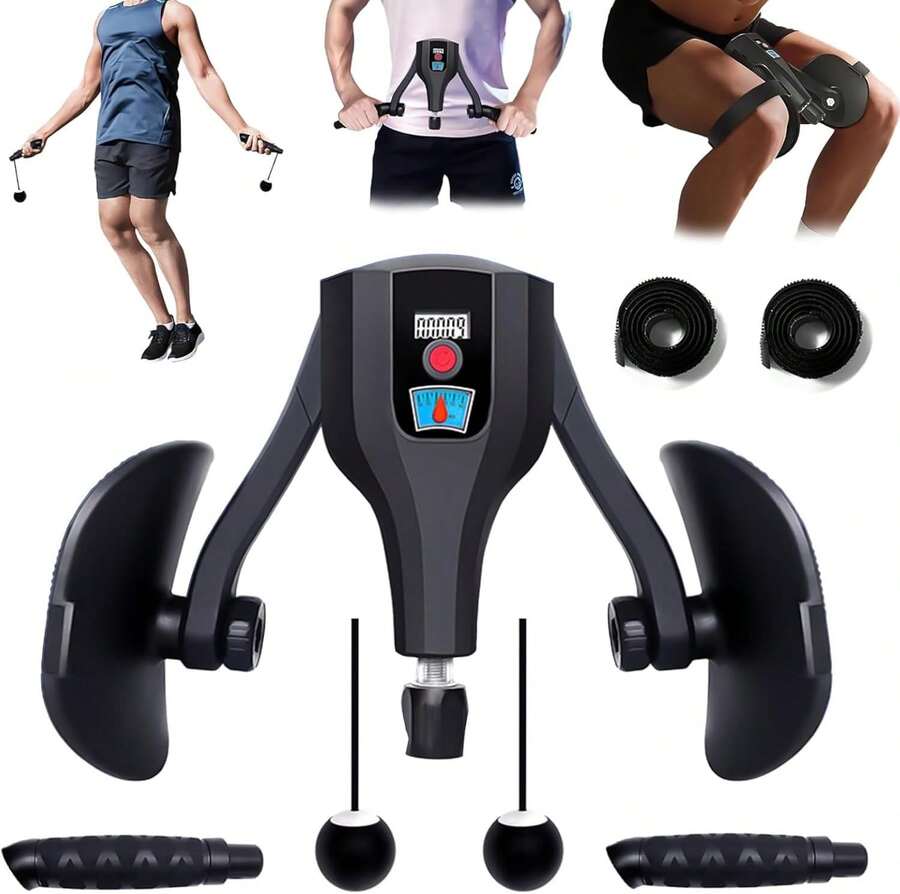 SPOWAY Entrenador de Cadera Kegel con Contador, Dispositivo para Ejercicios del Suelo Pélvico con Mango Reemplazable, Kegel Ejercitador Suelo Pélvico para Moldear, Entrenamiento Fitness - negro - Ver 1