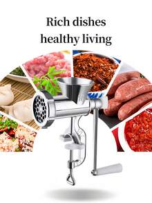 1pc Manual Meat Grinder. Meat Mincer. Can Mince Various Meats And Spices. Manual Meat Grinder/Sausage Maker, Tabletop Pork Meat Grinder, Sausage Stuffer Funnel, Homemade Burger Patty Maker, Manual Kitchen Tool - Multicolor - View 6