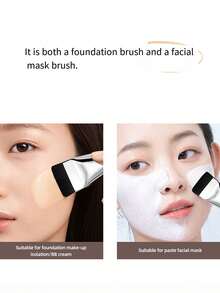 1pc Straight Flat Head Foundation Brush Soft Fiber Bristles Non-Deformable Makeup Tool - Multicolor - View 6