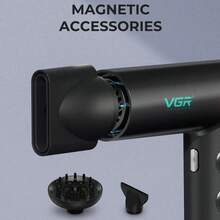 VGR 专业无刷直流电机吹风机，转速 110000 转/分钟，温度可调，适用于美发沙龙和家庭使用，V-401 系列