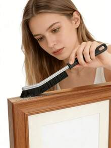 1 pièce Brosse de nettoyage des fentes multifonctionnelle - Pas besoin de grattoir électrique, convient pour la cafetière, la salle de bain, les toilettes, la machine à laver, l'évier de cuisine, les tuyaux d'évacuation et les joints de carrelage, en plastique pour les espaces étroits - Multicolore - Voir 2