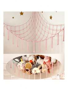 Plush Animal Hanging Bed (Corner) - Plush Animal Hanging Bed Frame - Cute Room Decor Aesthetic, Children/Toddler Nursery Bedroom, Boho Style - Multicolor - View 11