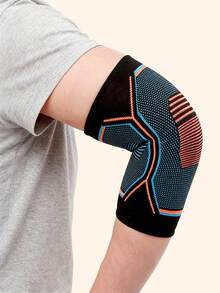 1pc Breathable Knitted Sports Elbow Sleeve, Elastic Compression Arm Support Sleeve For Volleyball, Basketball, Tennis And Gym Training - Multicolor - View 5