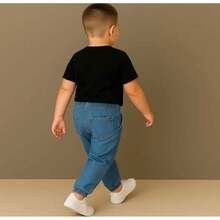Krica Kids - Calça Jogger Jeans Menino Infantil Elástico Conforto 4 ao 14 - Lavagem Média - Visão 7