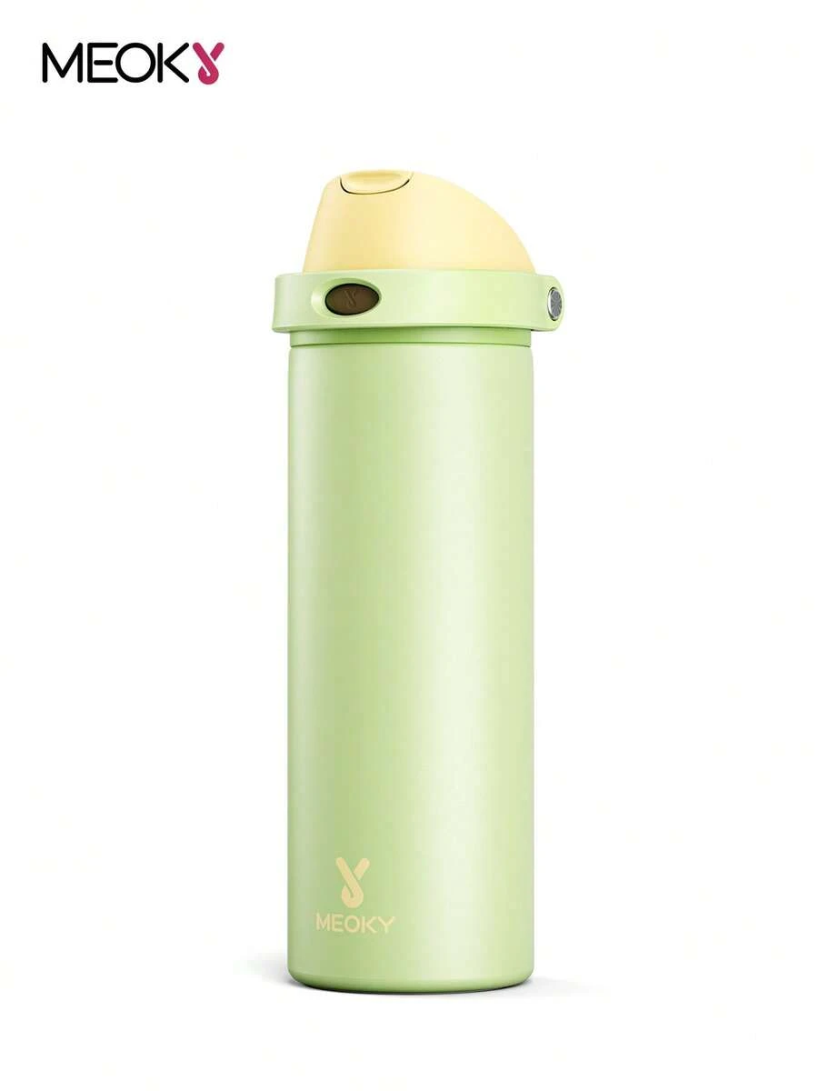 Bình nước cách nhiệt chân không Meoky 24oz có nắp ống hút và vòi 2 trong 1, cốc cách nhiệt, giữ lạnh 24 giờ, chống rò rỉ, vừa với giá để cốc trên ô tô, cốc thép không gỉ dùng cho thể thao, du lịch và trường học - màu xanh lá cây nhạt - Xem 1