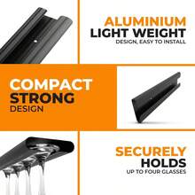 1pc Aluminum Wine Glass Rack, Under Cabinet Stemware Holder, Hanging Goblet Storage Organizer, Wine Glass Holder Suitable For Bar, Kitchen, Cabinet - Multicolor - View 4