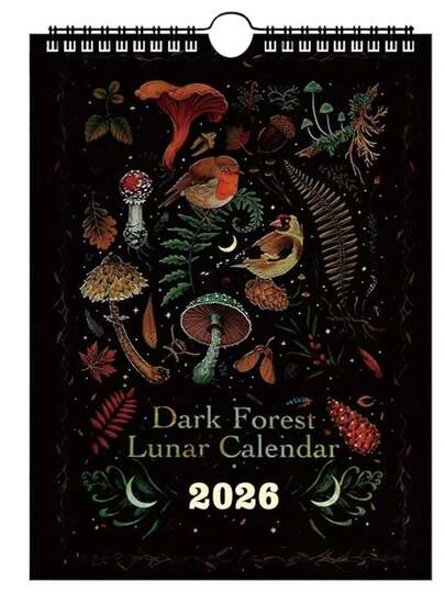 Dark Forest Lunar Calendar 2026 Contains 12 Original Illustrations Drawn Throughout The Year 12 Monthly Colorful Wall Calendar For Home And Office Art House Decor 11" X 8"