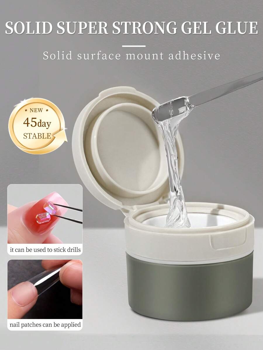 XEIJAYI 1/3/6支装 12毫升固体指甲胶 - 强力粘合剂，适用于指甲板、3D美甲，可配合UV/LED美甲灯使用