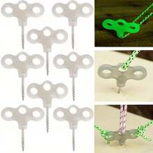 8pcs Stainless Steel Glow-In-The-Dark Tent Stakes, No Electricity Needed, Suitable For Camping, Hiking, Travel, Adventure And Trekking, Easy To Install, Glows In The Dark, Applicable For Tents, Camping Tents, Hiking Gear, Tent Stakes, Tent Accessories, Camping Accessories - Multicolor - View 11